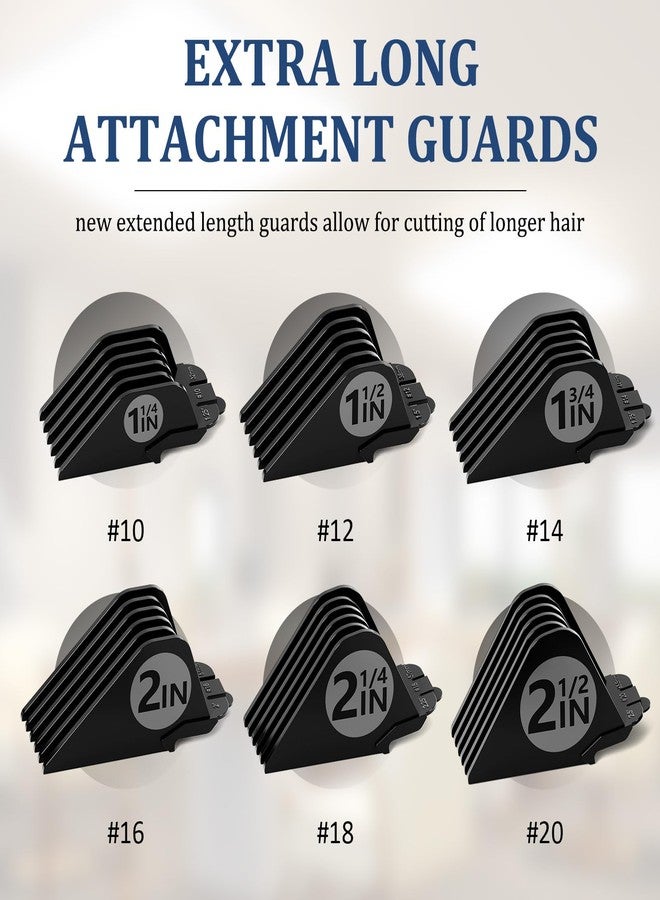 CR8GR8 Clipper Guards Set 10 12 14 16 18 20 Compatible with Wahl Clippers, 6pcs Extra Long Clipper Guides Replacement - 2.5", 2.25", 2", 1.75", 1.5", 1.25" Hair Guard Clipper, Black Clipper Guards for Wahl - Image 5